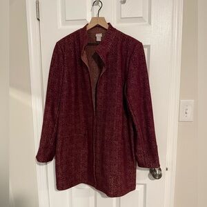 Chico's Rich Burgundy & Gold Blazer